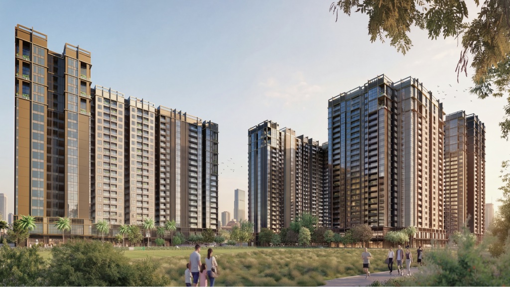 Phối cảnh các tòa tháp The Primavera bên công viên